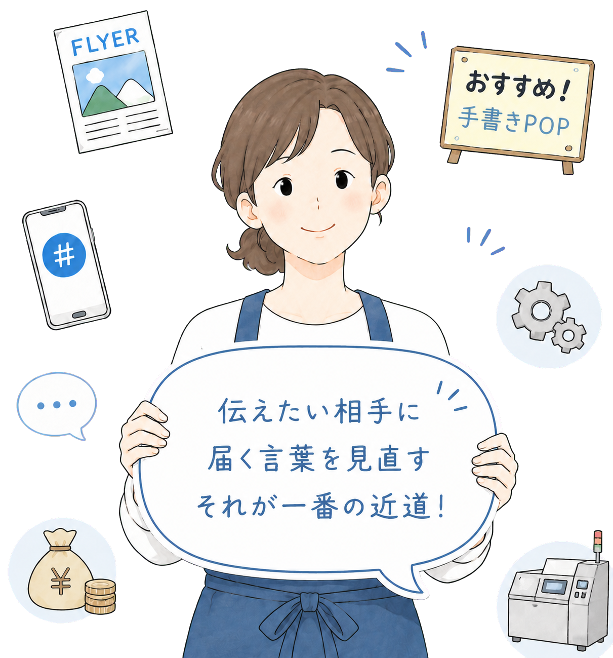 言葉から販促を整えるアプローチのイメージ